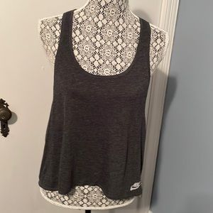 Nike T back work out top in grey size Medium